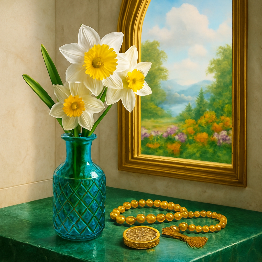 عکس مهدوی گل نرگس و مهر چ تسبیح